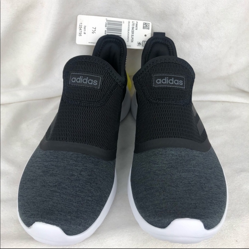 Adidas Black/Grey Women’s Lite Racer SlipOn 7.5